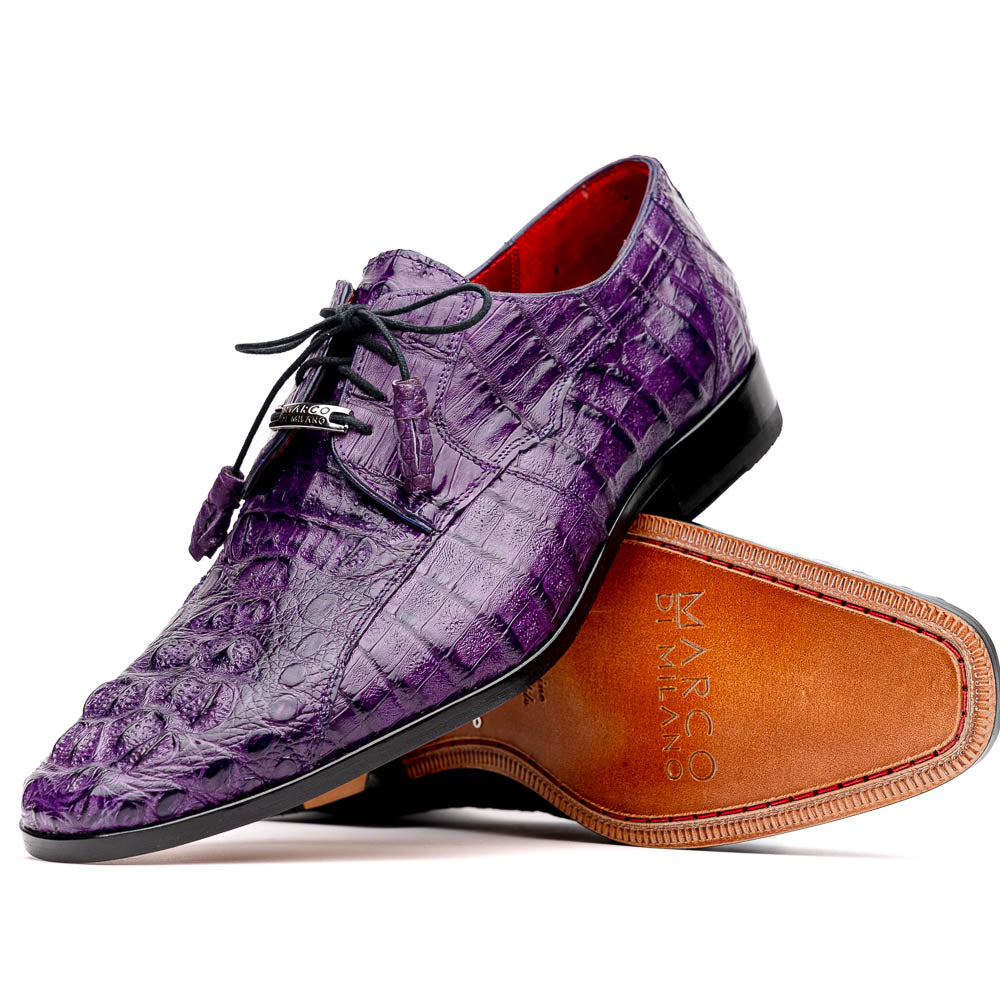 Marco Di Milano Tulum Purple Crocodile Derby Oxfords