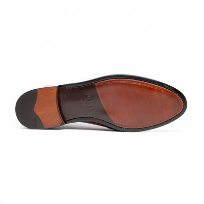 Zelli Tuscany Genuine Caiman Crocodile Penny Loafer in Cognac