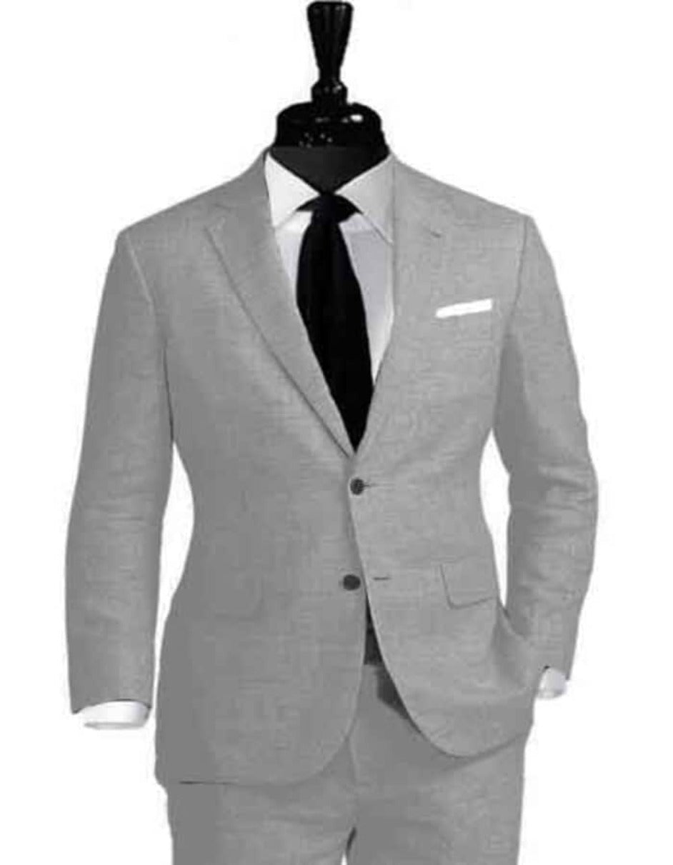 Linen Suit - Mens Summer Suits Grey Color - Beach Wedding 1 CN-0837  - from alligatorwarehouse.com