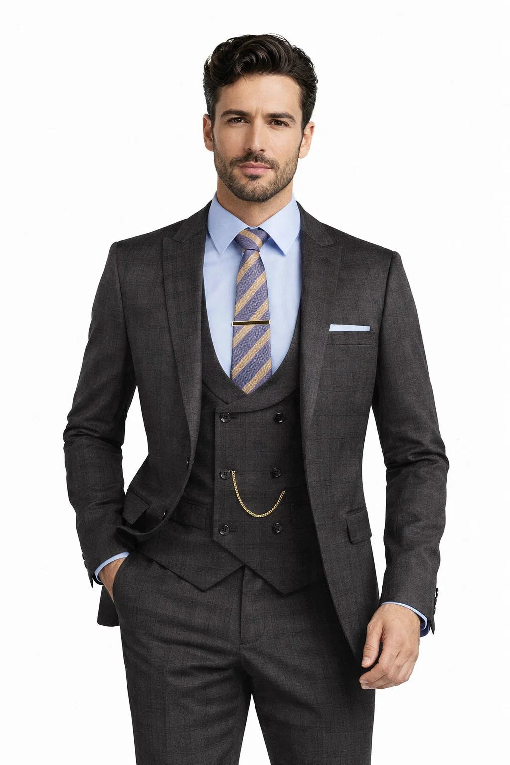two-button-vintage-style-slim-fit-vested-plaid-black-suit