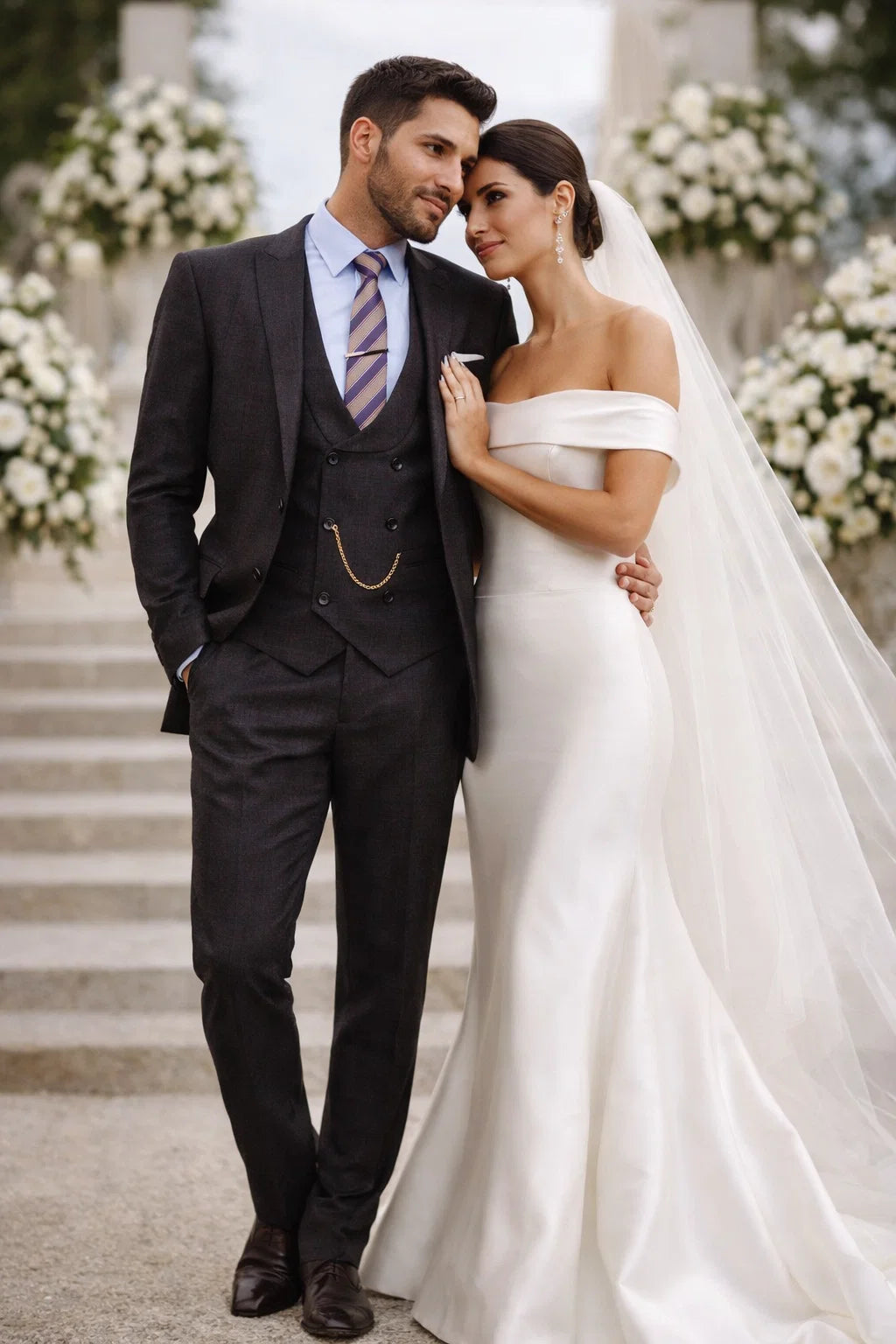 two-button-vintage-style-slim-fit-vested-plaid-black-suit