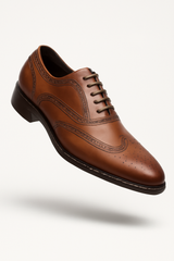 Mens Mezlan Ugalde Classic Wingtip Dress Shoe in Cognac