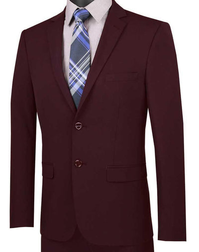 Ultra Slim Fit Stretch 2 Piece Suit Color Burgundy 1 SO1USDX-1_Burgundy_36S  - from alligatorwarehouse.com
