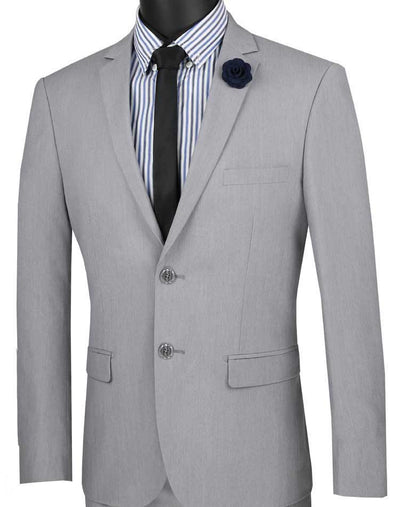 Ultra Slim Fit Stretch 2 Piece Suit Color Gray 1 SO1USDX-1_Gray_36S  - from alligatorwarehouse.com