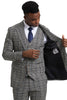 Men's Stacy Adams Vested Modern Fit Houndstooth Glen Plaid Suit in Grey & Green 6 SM162H1-02-38R  - from alligatorwarehouse.com