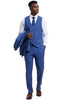 Men's Stacy Adams Peak Lapel Suit with Double Breasted Vest in Blue Windowpane Plaid 4 SM163H1-11-38R  - from alligatorwarehouse.com