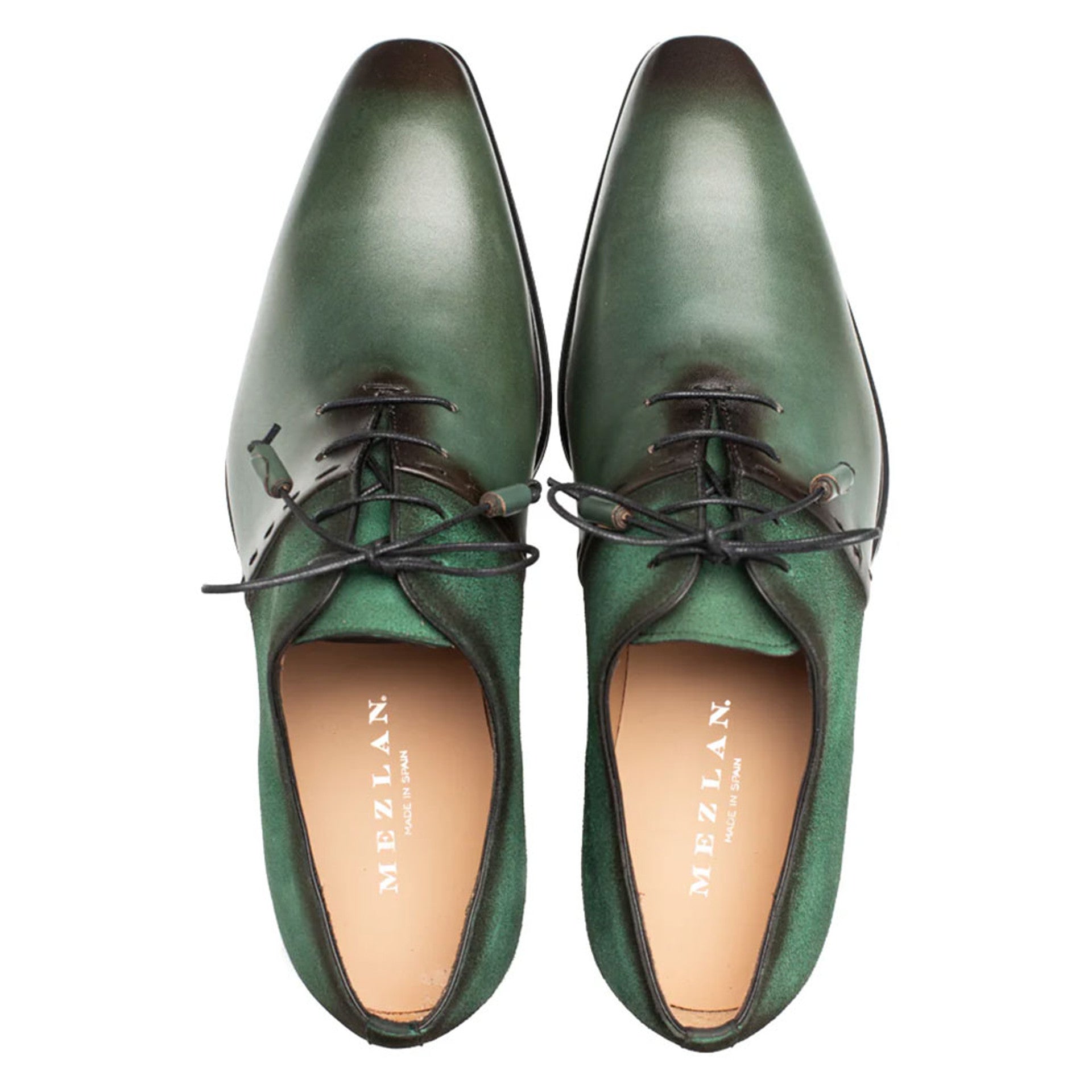 Colomer Forest/Green Calf/Suede Oxford Shoes By Mezlan Made In Spain Brand