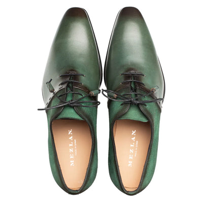 Colomer Forest/Green Calf/Suede Oxford Shoes By Mezlan Made In Spain Brand 4   - from alligatorwarehouse.com