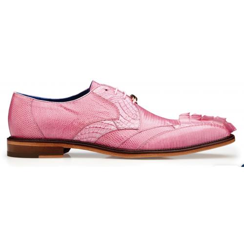 Belvedere Valter Rose Pink Genuine Caiman Crocodile and Lizard Dress Shoes 2 MEN 1480 ROSEPINK-M-06  - from alligatorwarehouse.com