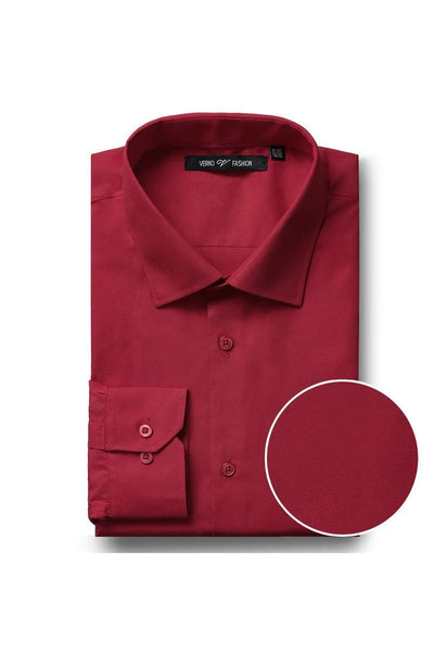 Men's Classic Fit Spread Collar Dress Shirt in Red 1 TC-645-CL_Ivory_14-14.5_32-33  - from alligatorwarehouse.com