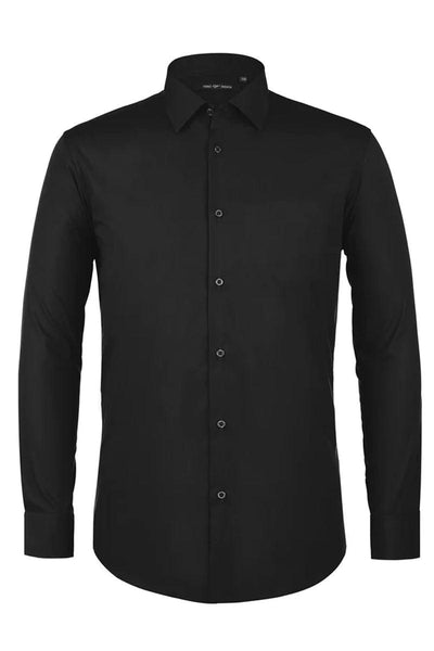 Men's Classic Spread Collar Dress Shirt in Black 2 TC-22-CL_Black_14-14.5_32-33  - from alligatorwarehouse.com