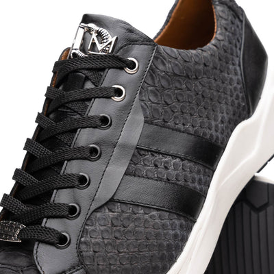 Marco Di Milano Verona Black Python & Calfskin Sneakers 3 VERONA_PYTHON_BLACK_8  - from alligatorwarehouse.com