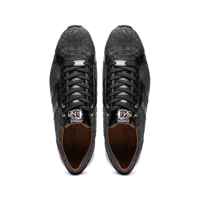 Marco Di Milano Verona Black Python & Calfskin Sneakers 5 VERONA_PYTHON_BLACK_8  - from alligatorwarehouse.com