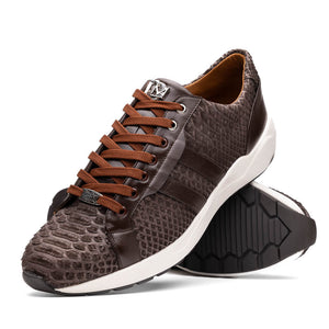 Marco Di Milano Verona Python & Calfskin Sneakers Brown