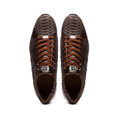 Marco Di Milano Verona Brown Python & Calfskin Sneakers 5 VERONA_PYTHON_BROWN_8  - from alligatorwarehouse.com