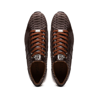 Marco Di Milano Verona Python & Calfskin Sneakers Brown