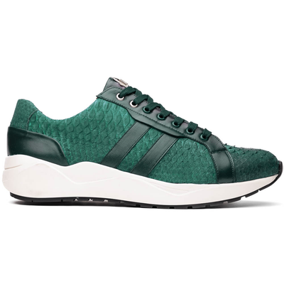 Marco Di Milano Verona Green Python & Calfskin Sneakers 1 VERONA_PYTHON_GREEN_8  - from alligatorwarehouse.com