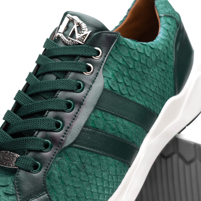 Marco Di Milano Verona Green Python & Calfskin Sneakers 3 VERONA_PYTHON_GREEN_8  - from alligatorwarehouse.com