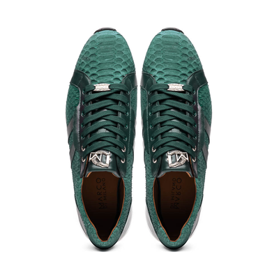 Marco Di Milano Verona Green Python & Calfskin Sneakers 5 VERONA_PYTHON_GREEN_8  - from alligatorwarehouse.com