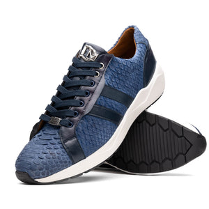 Marco Di Milano Verona Python & Calfskin Sneakers Navy