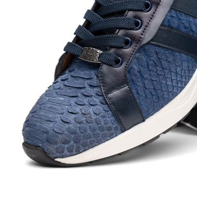 Marco Di Milano Verona Navy Python & Calfskin Sneakers 4 VERONA_PYTHON_NAVY_8  - from alligatorwarehouse.com