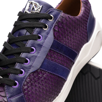 Marco Di Milano Verona Python & Calfskin Sneakers Purple