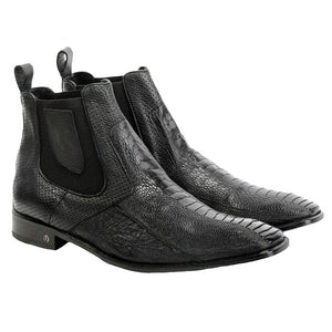 Vestigium Ostrich Leg Chelsea Boots Black - Black