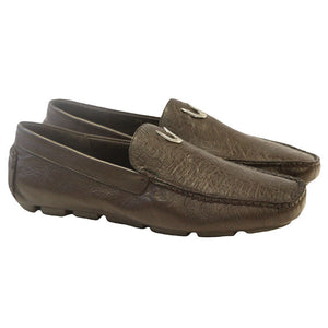 Vestigium Ostrich Driving Loafers Brown - Brown Ostrich men's driving loafer