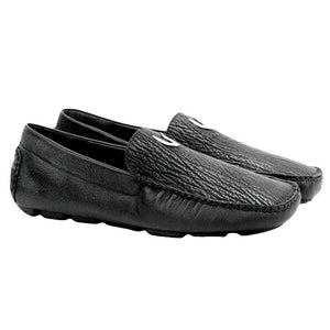Vestigium Shark Driving Loafers Black - Black Shark men's driving loafer