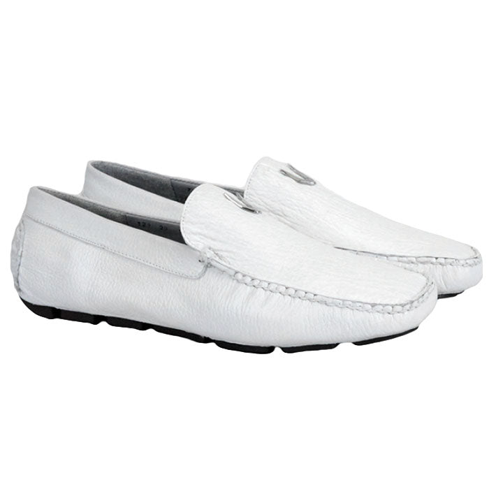 Vestigium Shark Driving Loafers White - White Shark men's driving loafer