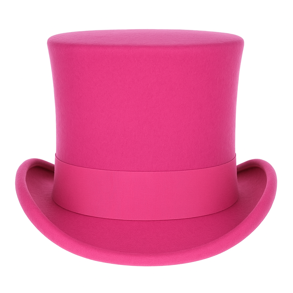 Victorian Steampunk Top Hat - 1800 19th Century - Dressy Loden Felt Top Hot Pink Fuschia Hat