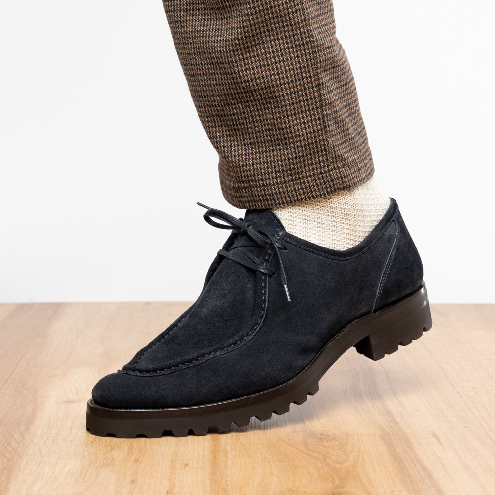 Zelli Wallaby Italian Suede Lace Up Navy (26-303-NVY)