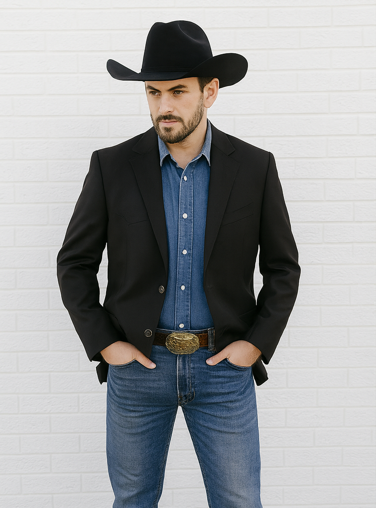 Western Blazer - Saco Para Hombre - Cowboy Blazer in Black Color 7   - from alligatorwarehouse.com