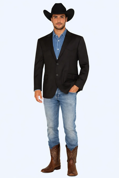 Western Blazer - Saco Para Hombre - Cowboy Blazer in Black Color