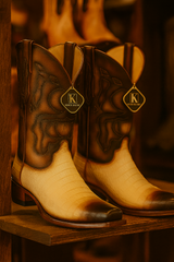 King Exotic Men's Caiman Belly Snip Toe Boots