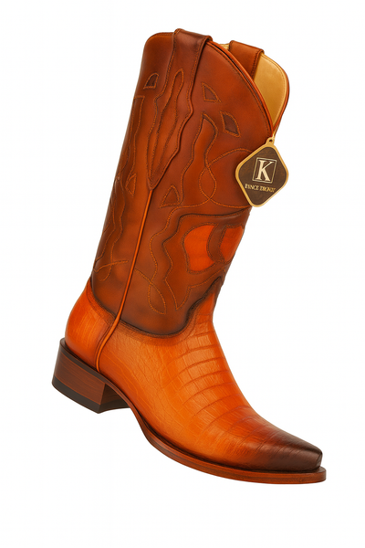 King Exotic Men's Caiman Belly Snip Toe Boots 18 -01  - from alligatorwarehouse.com