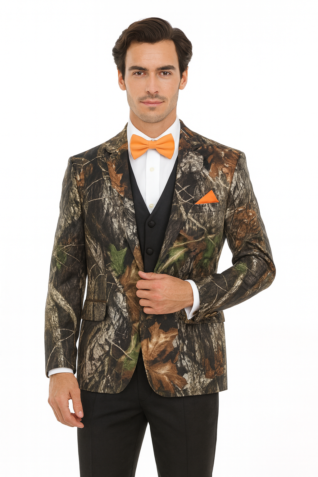 Western Tuxedo - Traje Para Hombre Novio - Cowboy Western Suit - Green and Brown Mix Pattern