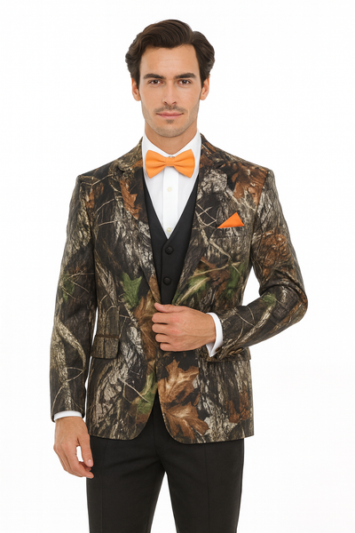 Western Tuxedo - Traje Para Hombre Novio - Cowboy Western Suit - Green and Brown Mix Pattern 1   - from alligatorwarehouse.com