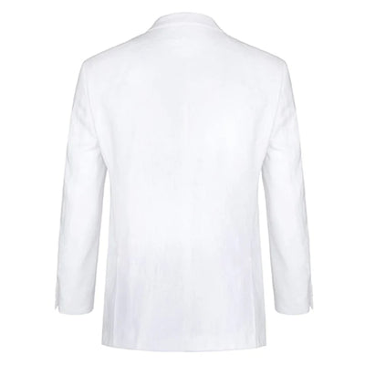 Mens Basic Two Button Classic Fit Linen Summer Suit in White 2 IO-3871  - from alligatorwarehouse.com