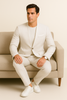 White Linen Suit For Summer - Collarless Blazer and Pants Collarless Lapel - No Lapel Casual! 4   - from alligatorwarehouse.com