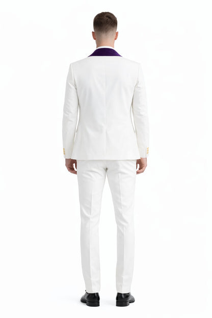 Purple Prom Suit - Purple Prom Outfit -White and Purple Prom  Tuxedo