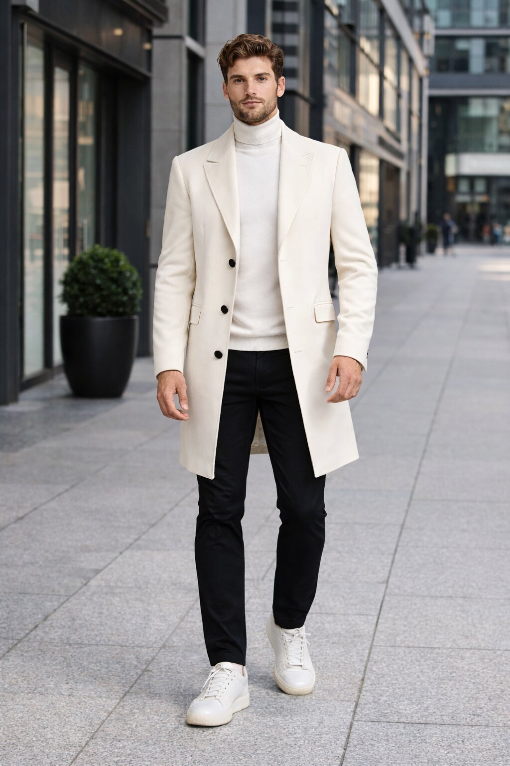 Mens White Overcoat - White Topcoat For Men