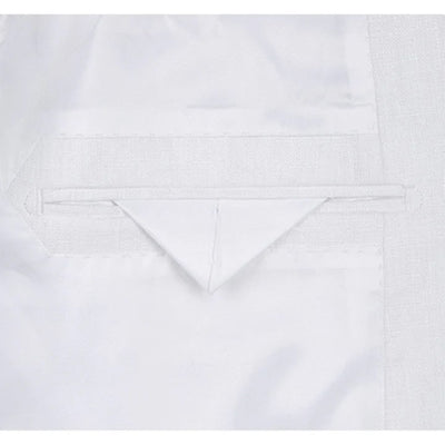 Mens Basic Two Button Classic Fit Linen Summer Suit in White 4 IO-3871  - from alligatorwarehouse.com