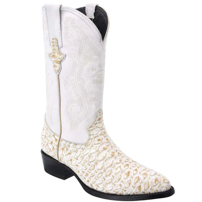 White Diamond Men’s Black Anteater Print Western Boots – J-Toe Cowboy Dress Boots