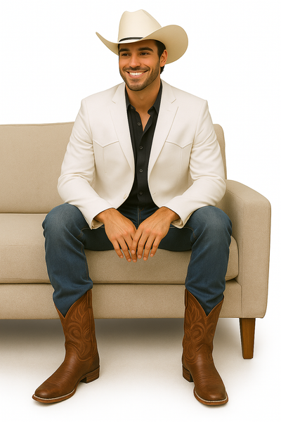 Western Blazer - Saco Para Hombre - Mens Double Button Western White Blazer 6   - from alligatorwarehouse.com