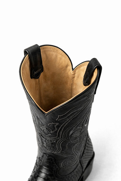 Men's Wild West Python Skin Yellow Gold J Toe Boots 29957