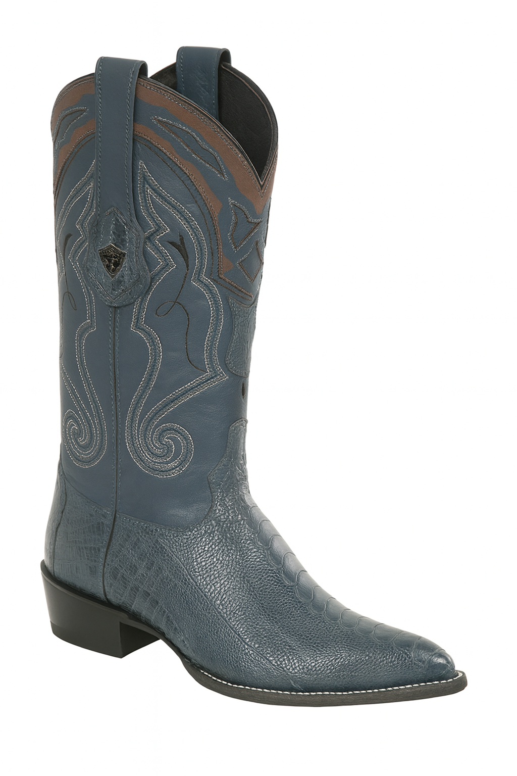 Blue Ostrich Cowboy Boots J-Toe