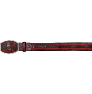 Wild West Boots Belts 32 Men's Wild West Ostrich Leg Laser Design Casual Belt 2C24U0518