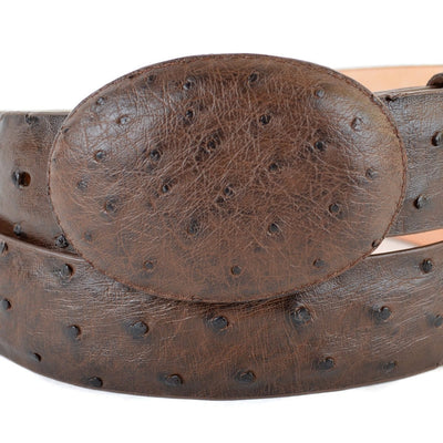 Men's Wild West Ostrich Skin Cowboy Belt 2C110307 3 2C110307-32  - from alligatorwarehouse.com