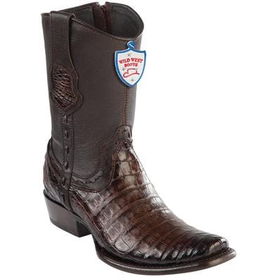 Men's Wild West Caiman Belly Dubai Toe Short Boots 279B82 3 279B8205-060  - from alligatorwarehouse.com